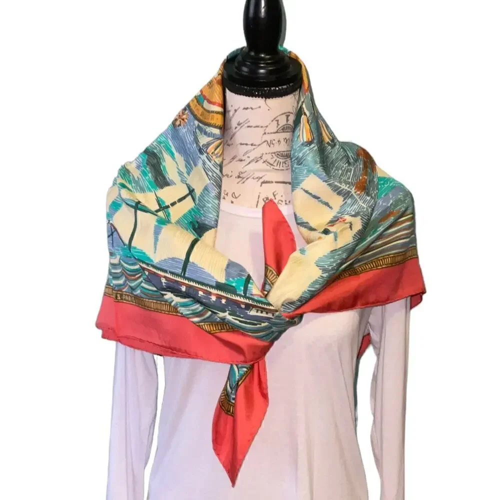 Hermes Scarf  Henry F. Smith Sailor 90cm 100% Silk Square Scarf - Picture 3 of 15